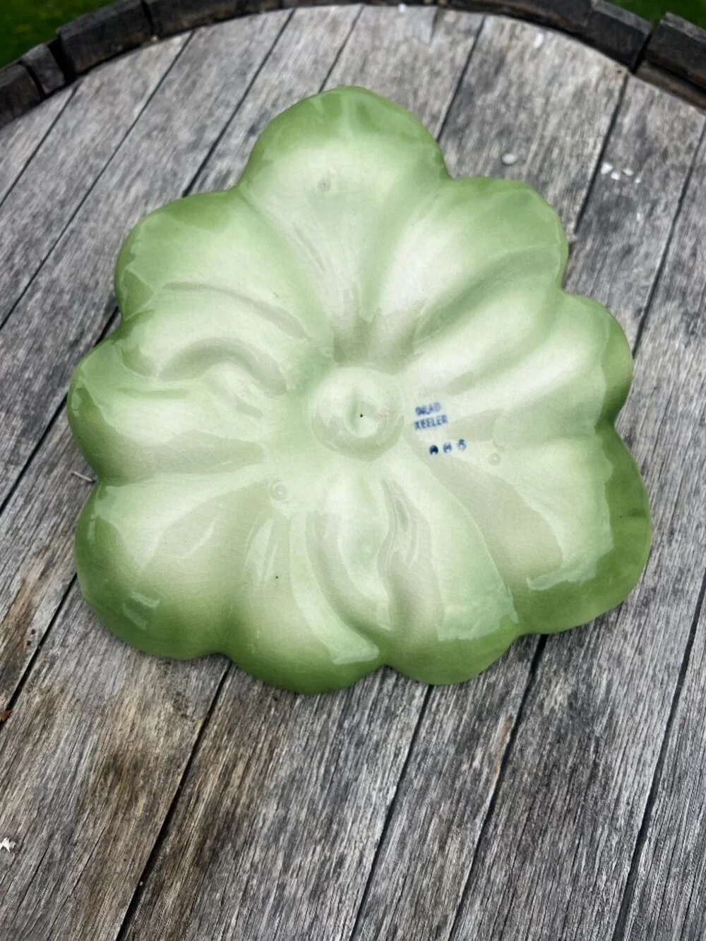 Vintage Brad Keeler Leaf Serving Plate with Tomato Center | Hand-Painted Majolic